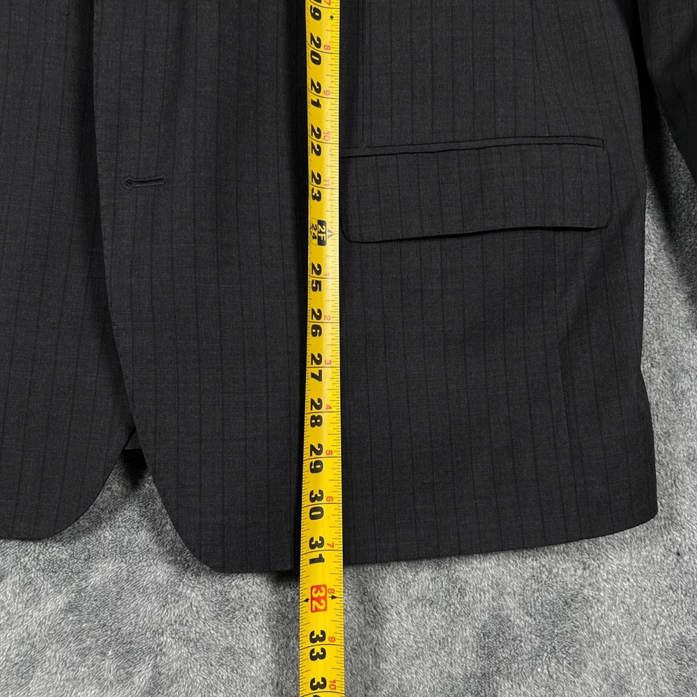 Samuelsohn Suit 2 PC Grey Pinstripe Guabello Super 130 Wool 46R 39x27 Made Italy - Picture 6 of 16